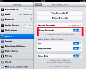 iDevice Passcode Lock, Simple Passcode